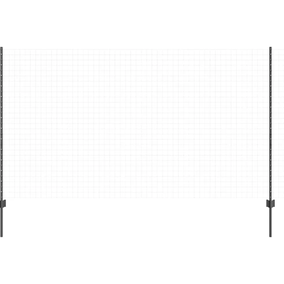 vidaXL ingegraven hekpalen 5 st Grijs 180 cm Gepoedercoat staal