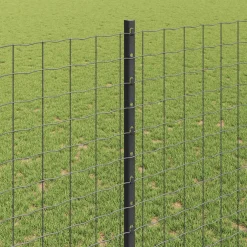 vidaXL ingegraven hekpalen 5 st Grijs 180 cm Gepoedercoat staal