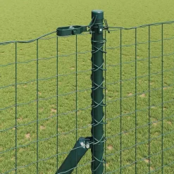 vidaXL ingegraven hekpalen 7 st Groen Gepoedercoat staal