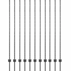 vidaXL ingegraven hekpalen 44 st Grijs 100 cm Gepoedercoat staal