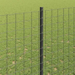 vidaXL ingegraven hekpalen 11 st Grijs 200 cm Gepoedercoat staal