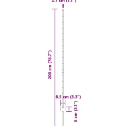 vidaXL ingegraven hekpalen 11 st Grijs 200 cm Gepoedercoat staal