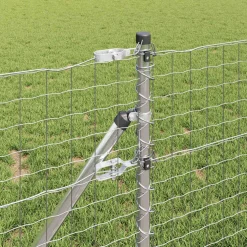 vidaXL ingegraven hekpalen 7 st Zilverkleurig Gepoedercoat staal