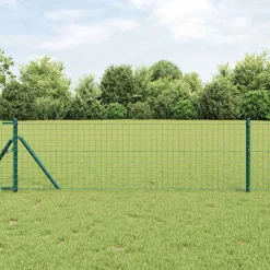 vidaXL ingegraven hekpalen 13 st Groen Gepoedercoat staal