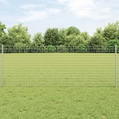 vidaXL ingegraven hekpalen 22 st zilver 120 cm Gepoedercoat staal