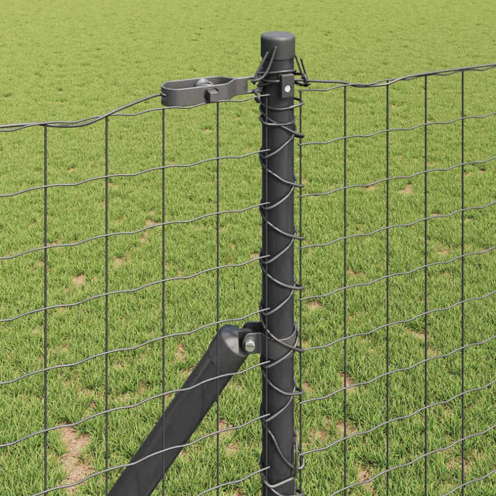 vidaXL ingegraven hekpalen 13 st Grijs Gepoedercoat staal