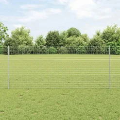 vidaXL ingegraven hekpalen 11 st zilver 140 cm Gepoedercoat staal