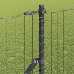 vidaXL ingegraven hekpalen 7 st Grijs Gepoedercoat staal