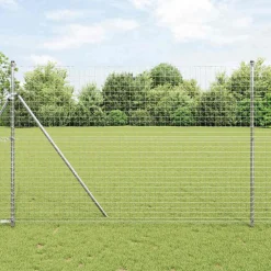 vidaXL ingegraven hekpalen 7 st Zilverkleurig Gepoedercoat staal