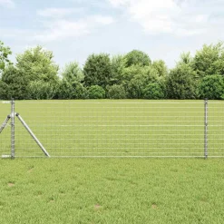 vidaXL ingegraven hekpalen 52 st Zilverkleurig Gepoedercoat staal