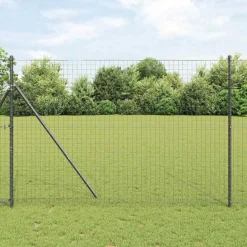 vidaXL ingegraven hekpalen 26 st Grijs Gepoedercoat staal