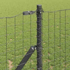 vidaXL ingegraven hekpalen 7 st Grijs Gepoedercoat staal