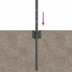 vidaXL ingegraven hekpalen 5 st Grijs 120 cm Gepoedercoat staal
