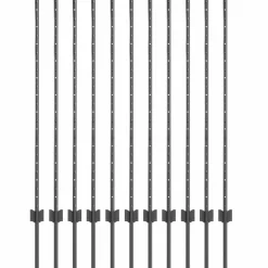 vidaXL ingegraven hekpalen 11 st Grijs 160 cm Gepoedercoat staal