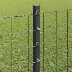 vidaXL ingegraven hekpalen 11 st Grijs 160 cm Gepoedercoat staal