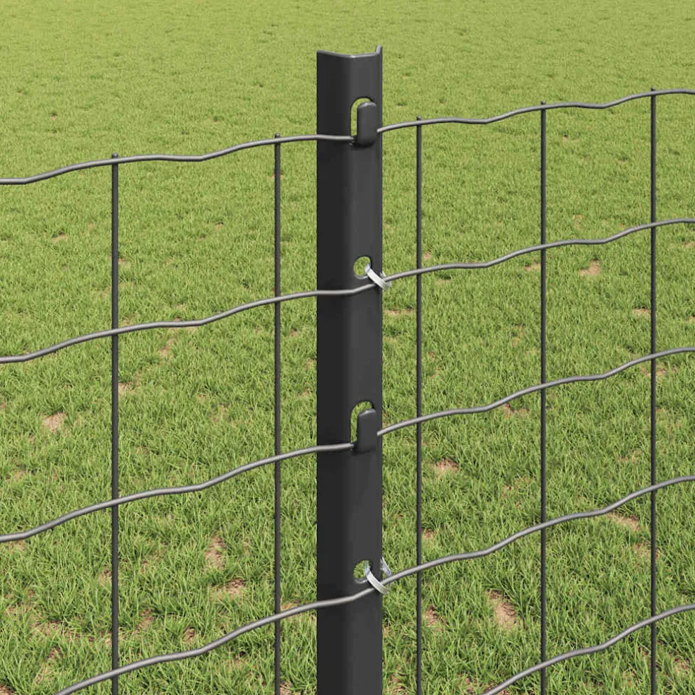 vidaXL ingegraven hekpalen 11 st Grijs 160 cm Gepoedercoat staal