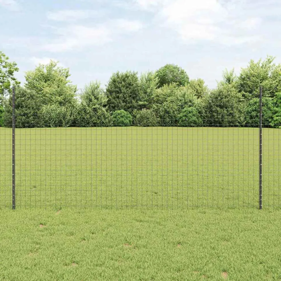 vidaXL ingegraven hekpalen 11 st Grijs 160 cm Gepoedercoat staal