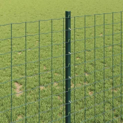 vidaXL ingegraven hekpalen 11 st Groen 140 cm Gepoedercoat staal