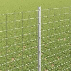 vidaXL ingegraven hekpalen 44 st zilver 200 cm Gepoedercoat staal