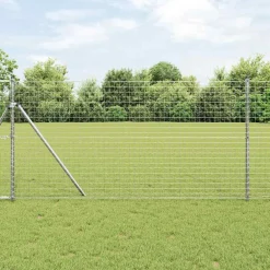 vidaXL ingegraven hekpalen 26 st Zilverkleurig Gepoedercoat staal