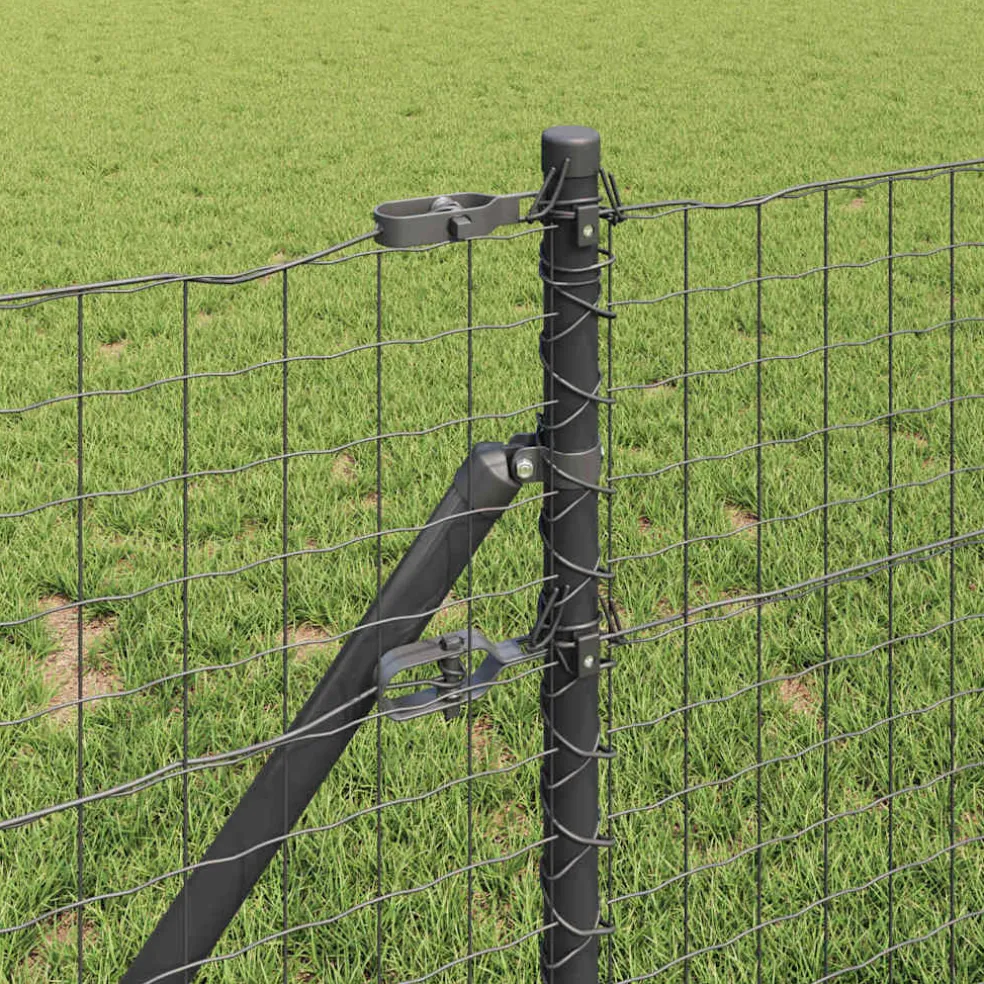 vidaXL ingegraven hekpalen 26 st Grijs Gepoedercoat staal