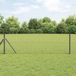 vidaXL ingegraven hekpalen 26 st Grijs Gepoedercoat staal