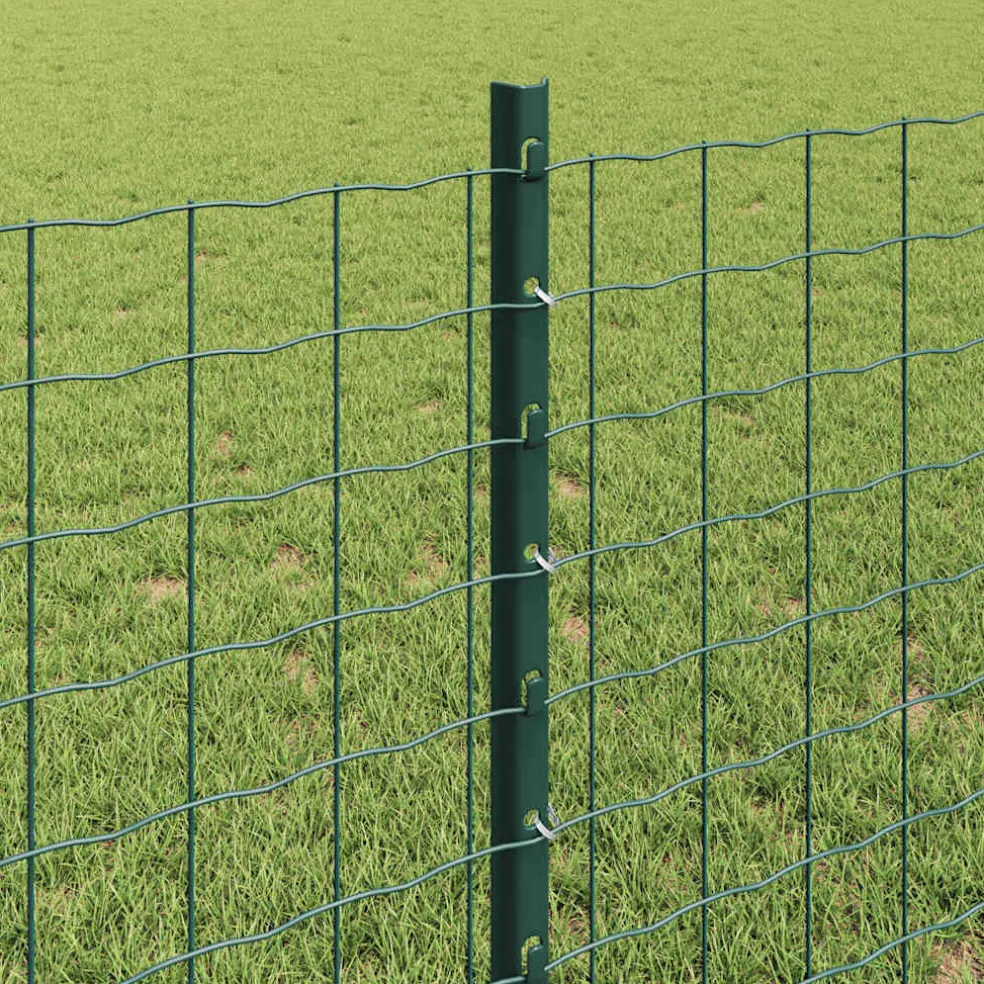 vidaXL ingegraven hekpalen 44 st Groen 120 cm Gepoedercoat staal