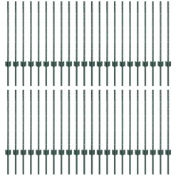 vidaXL ingegraven hekpalen 44 st Groen 120 cm Gepoedercoat staal