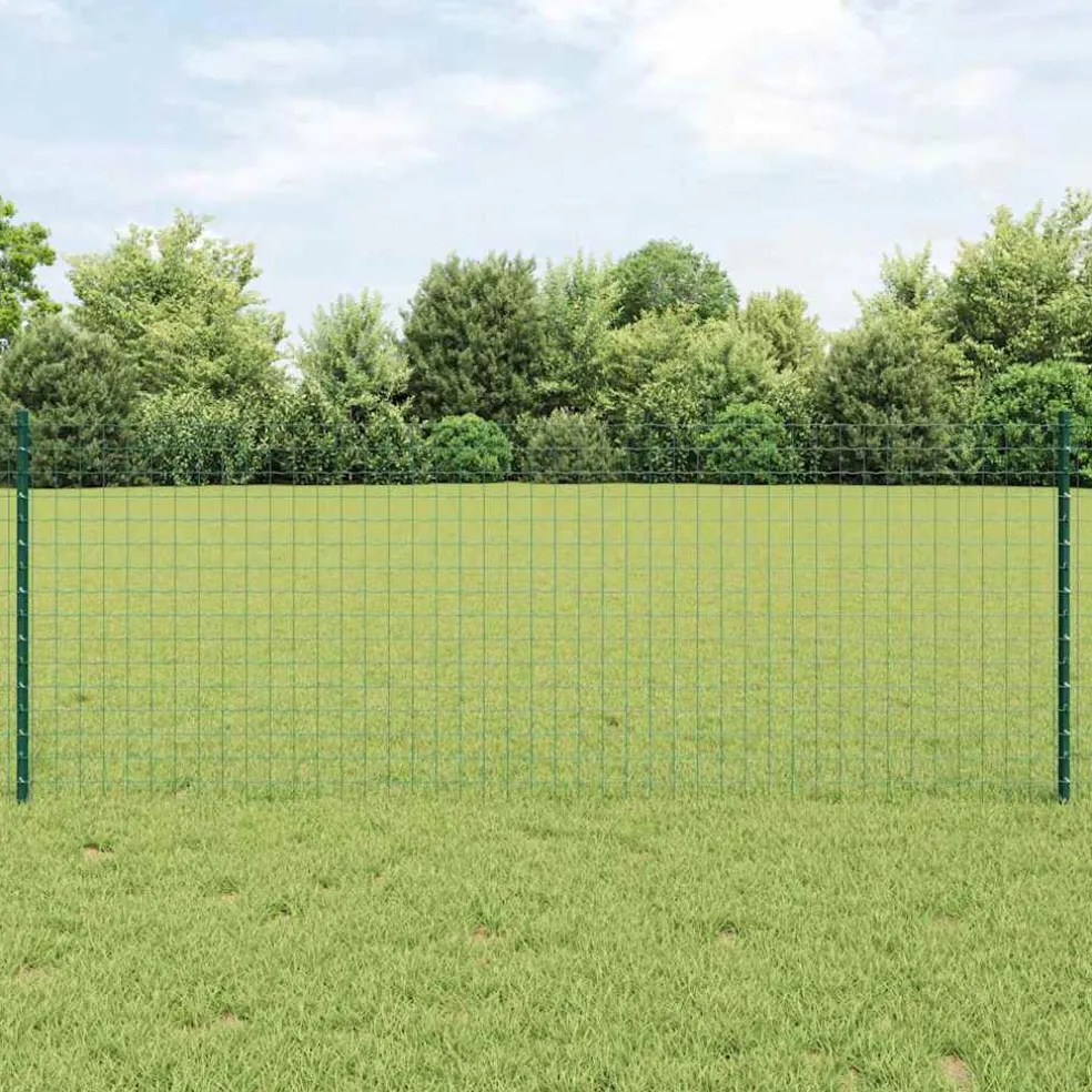 vidaXL ingegraven hekpalen 44 st Groen 120 cm Gepoedercoat staal