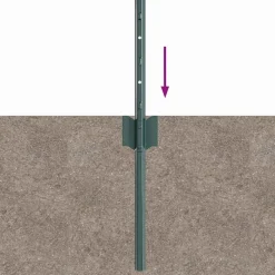 vidaXL ingegraven hekpalen 44 st Groen 120 cm Gepoedercoat staal