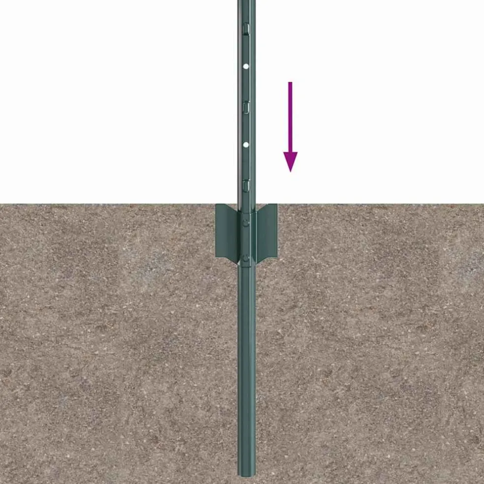 vidaXL ingegraven hekpalen 44 st Groen 120 cm Gepoedercoat staal