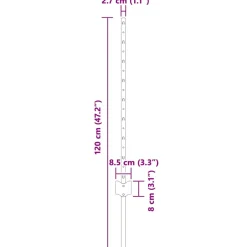 vidaXL ingegraven hekpalen 44 st Groen 120 cm Gepoedercoat staal