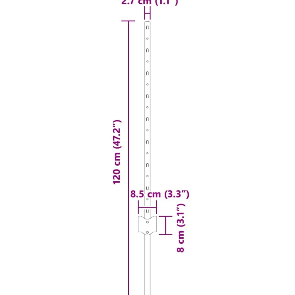 vidaXL ingegraven hekpalen 44 st Groen 120 cm Gepoedercoat staal