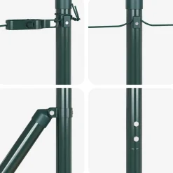 vidaXL ingegraven hekpalen 5 st Groen 100 cm Gepoedercoat staal