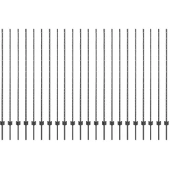 vidaXL ingegraven hekpalen 22 st Grijs 200 cm Gepoedercoat staal