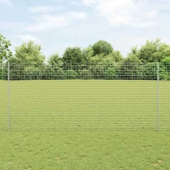 vidaXL ingegraven hekpalen 11 st zilver 180 cm Gepoedercoat staal