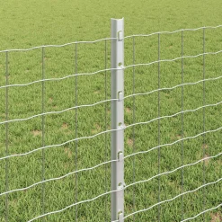 vidaXL ingegraven hekpalen 5 st zilver 120 cm Gepoedercoat staal