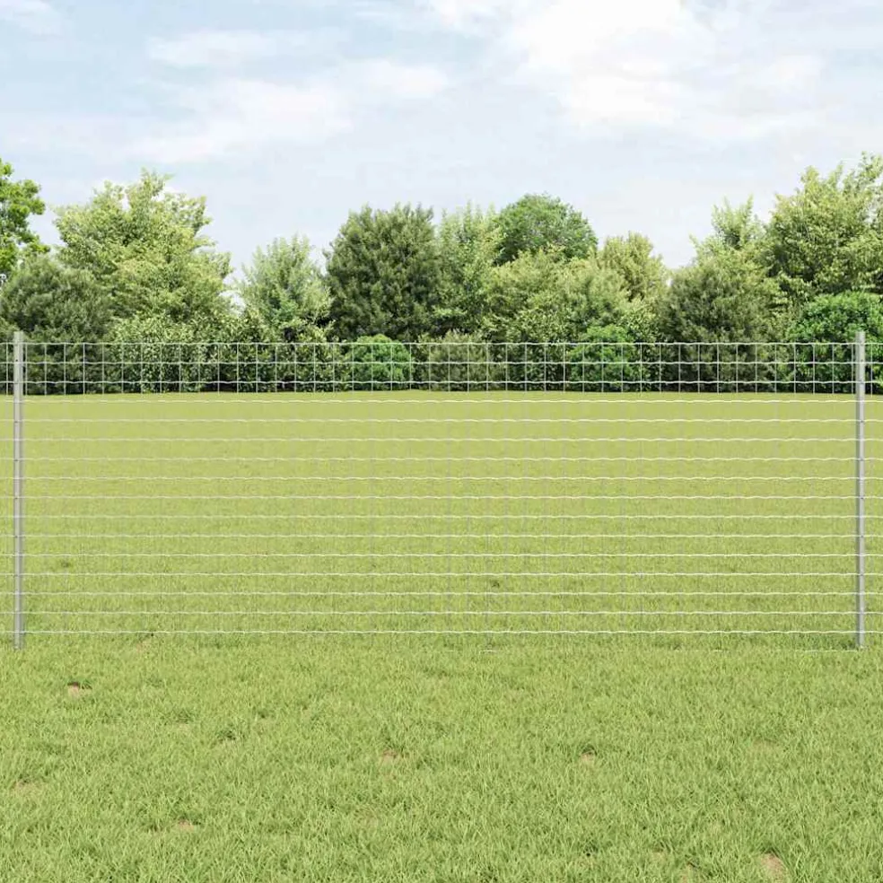 vidaXL ingegraven hekpalen 5 st zilver 120 cm Gepoedercoat staal