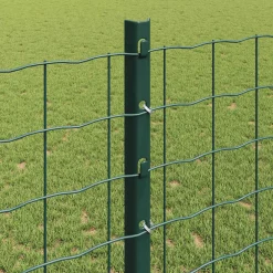 vidaXL ingegraven hekpalen 52 st Groen Gepoedercoat staal