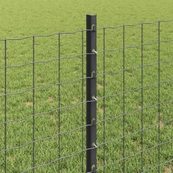 vidaXL ingegraven hekpalen 11 st Grijs 120 cm Gepoedercoat staal
