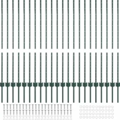 vidaXL ingegraven hekpalen 22 st Groen 160 cm Gepoedercoat staal