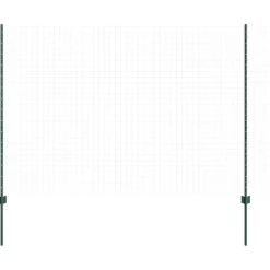 vidaXL ingegraven hekpalen 11 st Groen 100 cm Gepoedercoat staal