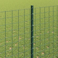 vidaXL ingegraven hekpalen 11 st Groen 100 cm Gepoedercoat staal