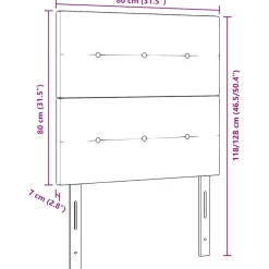 vidaXL in hoogte verstelbaar hoofdbord met hoofdeinde Zwart 80 cm Stof