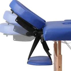 vidaXL Inklapbare massagetafel 2 zones met houten frame (blauw)