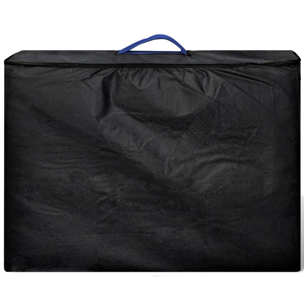 vidaXL Inklapbare massagetafel 2 zones met houten frame (blauw)