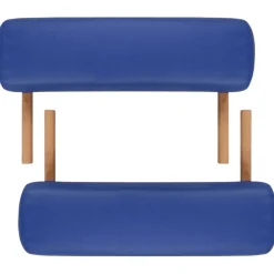 vidaXL Inklapbare massagetafel 2 zones met houten frame (blauw)