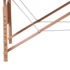 vidaXL Inklapbare massagetafel 2 zones met houten frame (creme)