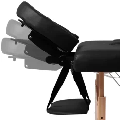 vidaXL Inklapbare massagetafel 2 zones met houten frame (creme)