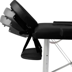 vidaXL Inklapbare massagetafel 3 zones met aluminium frame (zwart)
